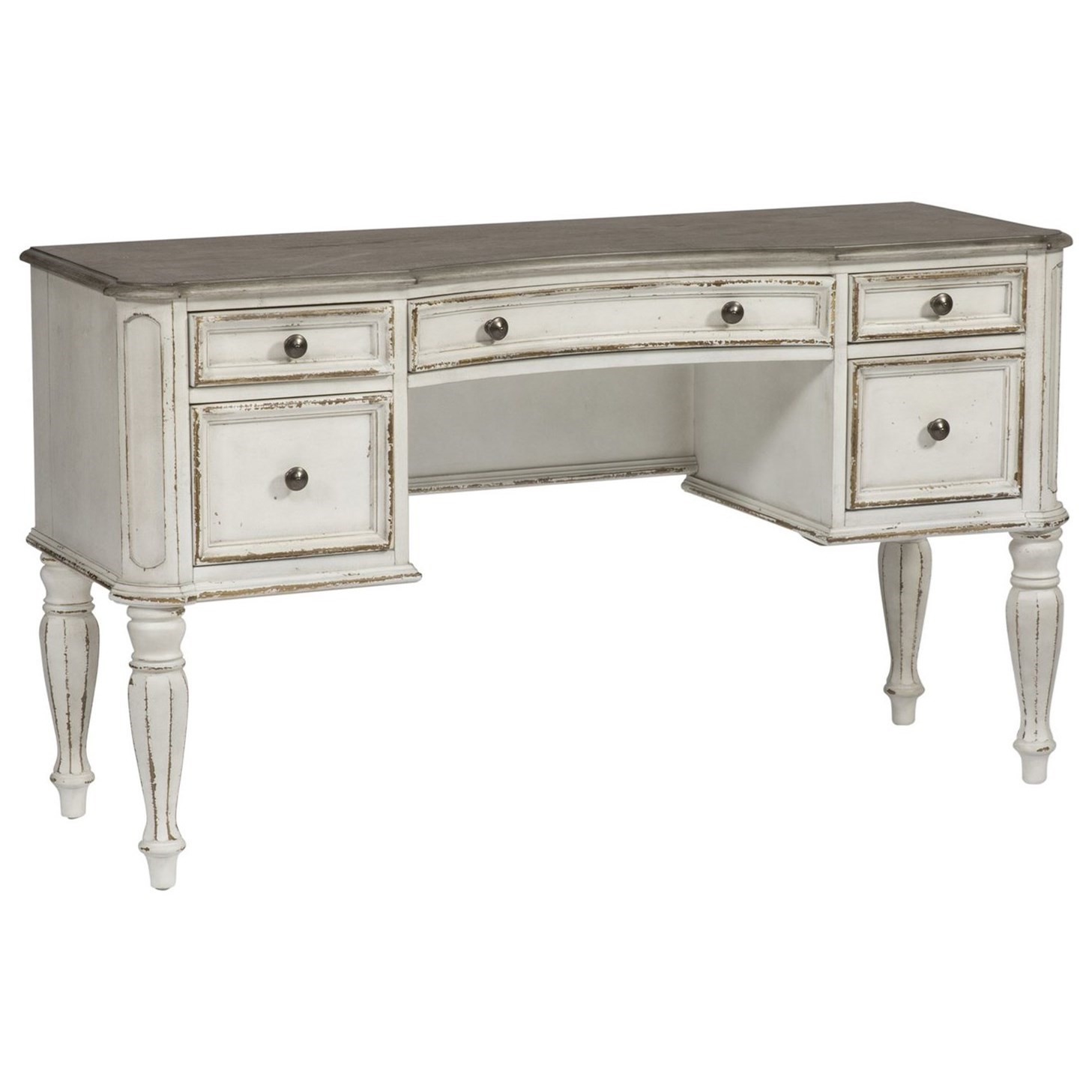 Liberty Furniture Magnolia Manor Vanity Desk with 5 Drawers Suburban